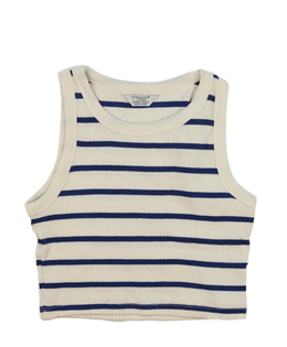 Krémovo-modrý crop top Primark 