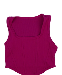 Sytě růžový crop top 