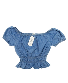 Nový modrý riflový crop top 