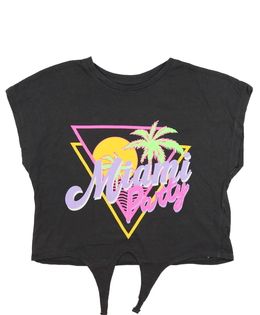 Šedý crop top s nápisem Primark 