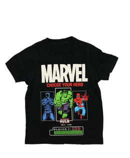 Černé triko s hrdiny Marvel George