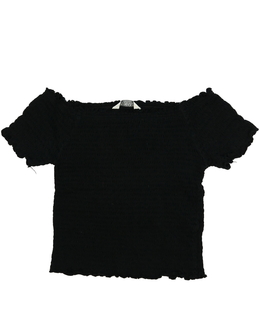 Černý prošívaný crop top Primark 