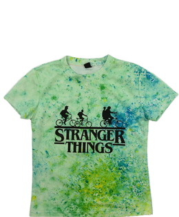 Zelené vzorované triko Stranger Things 