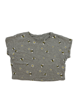 Šedý crop top s včeličkami New Look 