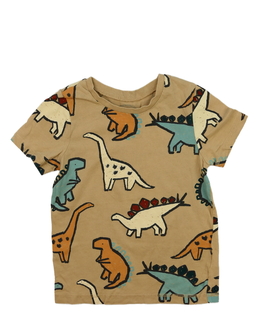 Hnědé triko s dinosaury George