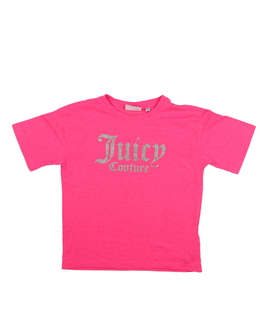 Růžové triko se stříbrným nápisem Juicy Couture