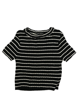 Černý  žebrovaný teplejší crop top H&M
