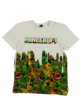Bílé triko s motivem Minecraft George
