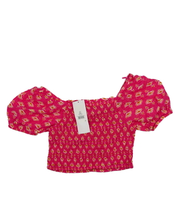 Nový růžový prošívaný crop top George