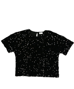 Černý flitrovaný crop top F&F