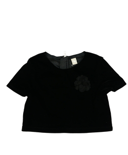 Černý semišový crop top Tu