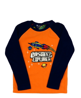 Oranžovo-modrý fleecový pyžamový vršek Primark 