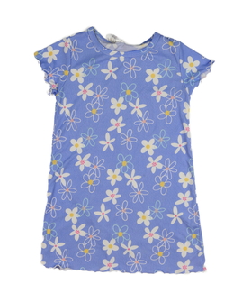 Modrá noční košilka s květinami 