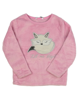 Růžový teplejší pyžamový vršek s liškou 