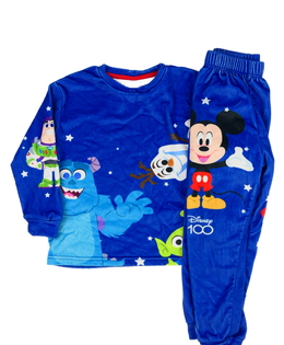 Modré teplé pyžamo s postavičkami Disney 