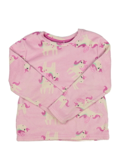 Růžový jednorožčí teplý pyžamový vršek George