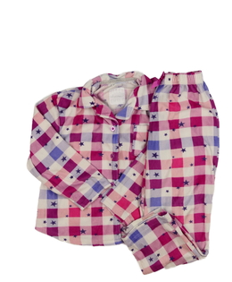 Světlé kostkované teplé pyžamo Tu 