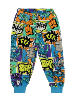 Barevné teplejší pyžamové kalhoty s obrázky 