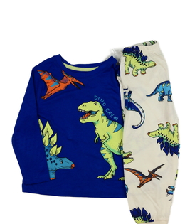 Modro-krémové dinosauří pyžamo Primark 