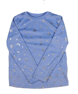 Modré hebké pyžamové triko s hvězdami Primark 