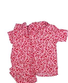 Růžové vzorované lehké pyžamo 