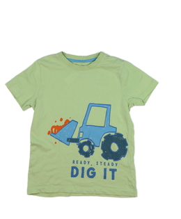 Zelené pyžamové triko s traktorem 