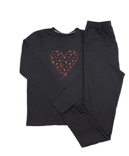 Šedé pyžamo s květinovým srdíčkem George