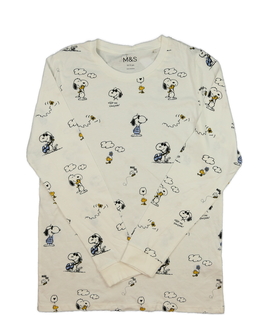 Krémové pyžamové triko Peanuts M&S