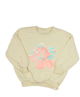 Krémová mikina s květinou George