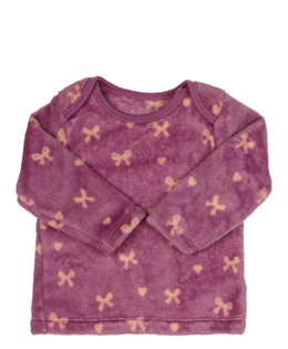 Fialová hebká huňatá mikina s mašlemi Nutmeg