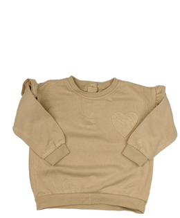 Hnědá mikina s volánky a srdcem 