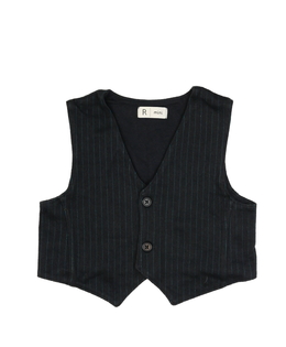 Černá společenská vesta s pruhy 