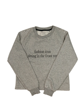 Šedá melírovaná mikina s kamínky Primark