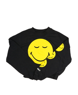 Šedá crop mikina se smajlíky H&M