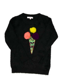 Černý žinylkový svetr se zmrzlinou 