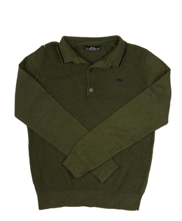 Khaki svetřík s límečkem 