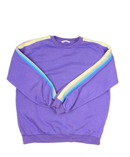 Fialová mikina s barevnými pruhy M&S