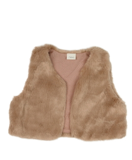 Hnědá chlupatá vesta Next