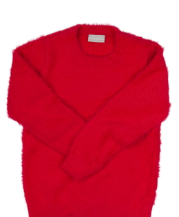 Červený žinylkový svetr 