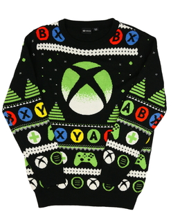 Černý zdobný svetr Xbox Primark 
