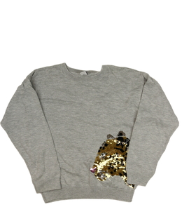 Šedý svetr s flitrovým zvířátkem Tu 