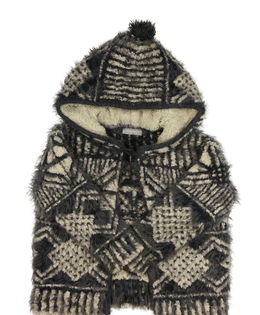 Žinylkový svetrový kardigan s kapucí 