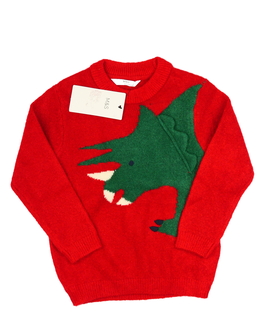 Nový červený svetr s dinosaurem M&S