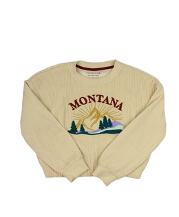 Hnědá crop mikina s potiskem Primark 