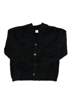 Černý žinylkový propínací svetr Tu 