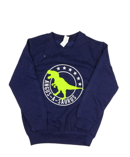 Tmavě modrá mikina s dinosaurem 