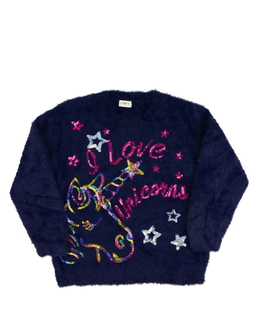 Modrý žinylkový svetr F&F