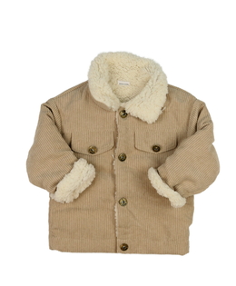 Hnědý košilový kabátek s vnitřním chlupem 