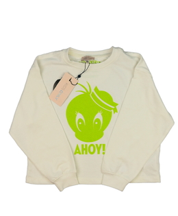 Nová bílá mikina se zeleným obličejem 