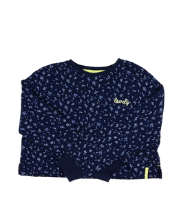 Modrá crop mikina s květinami Next